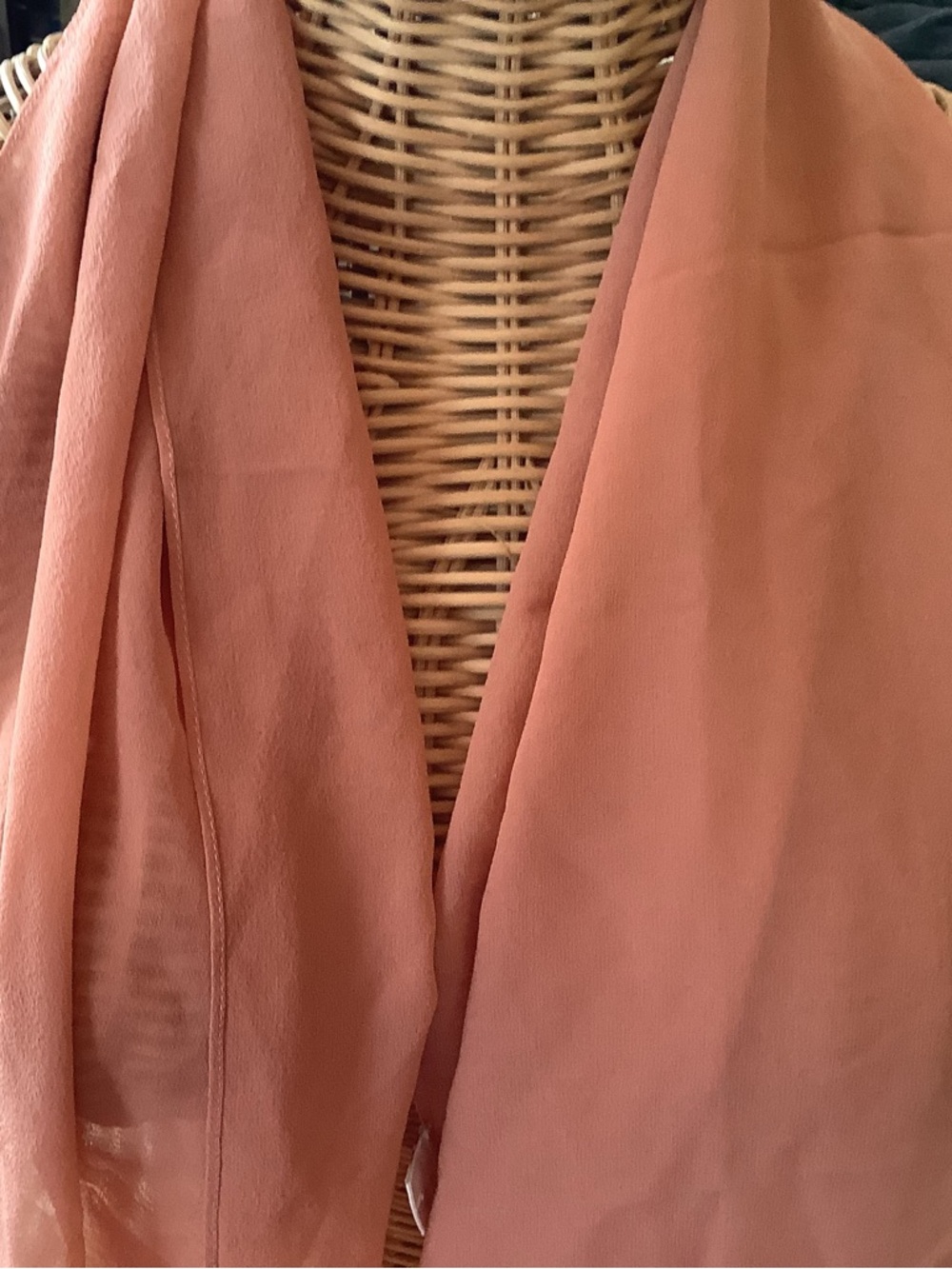 💚Soft Dusty Rose/ tan Scarf..100% silk + blue square